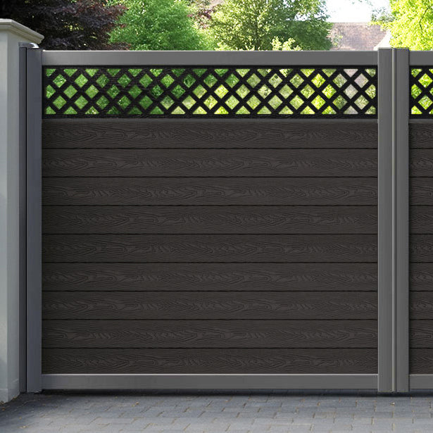 Classic Hive Straight Top Driveway Gate - Dark Oak - Top Screen