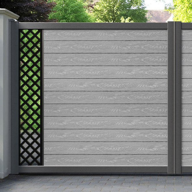 Classic Hive Straight Top Driveway Gate - Light Grey - End Screen