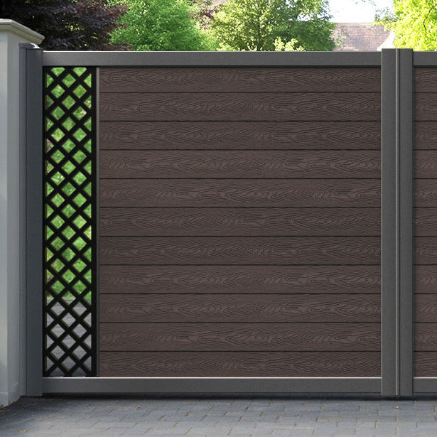 Classic Hive Straight Top Driveway Gate - Mid Brown - End Screen
