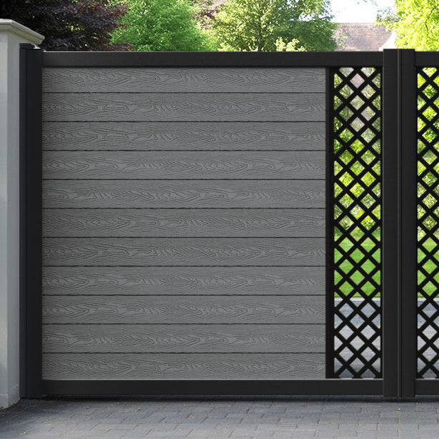 Classic Hive Straight Top Driveway Gate - Mid Grey - Middle Screen