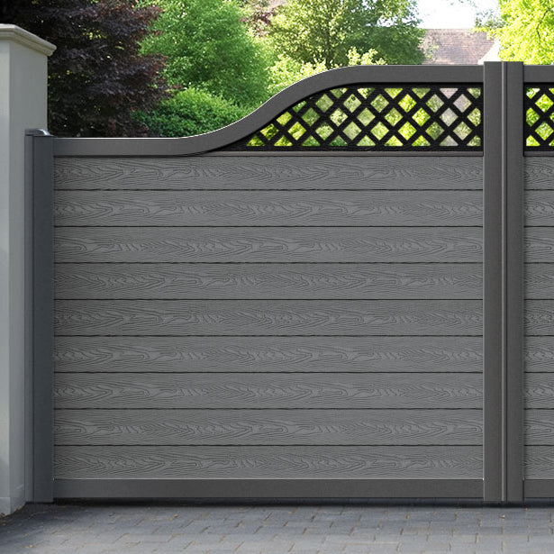 Classic Hive Curved Top Driveway Gate - Mid Grey - Top Screen