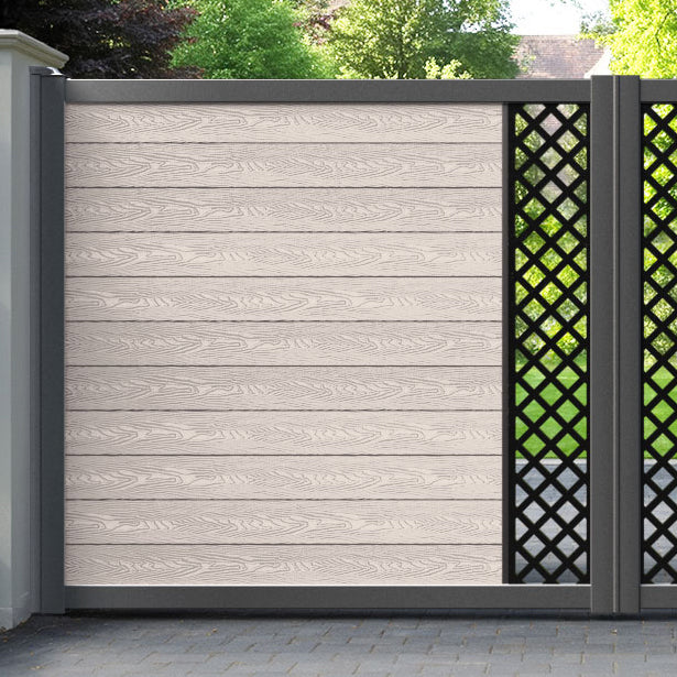 Classic Hive Straight Top Driveway Gate - Mid Stone - Middle Screen