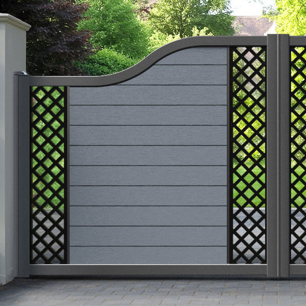 Fusion Hive Curved Top Driveway Gate - Anthracite - Middle & End Screen