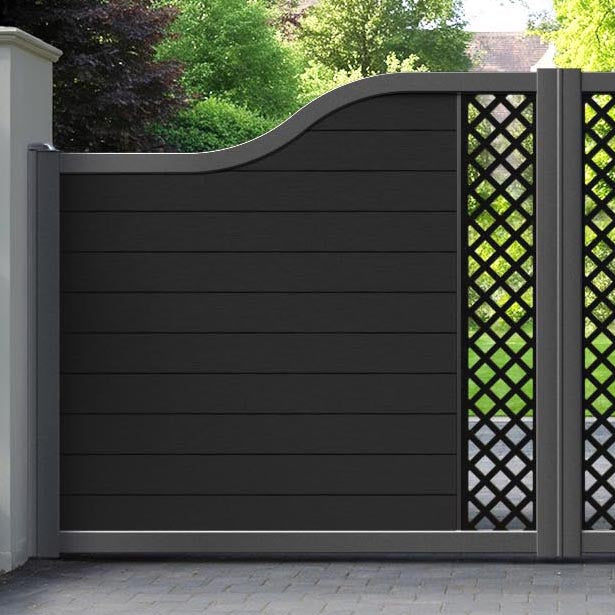 Fusion Hive Curved Top Driveway Gate - Black - Middle Screen
