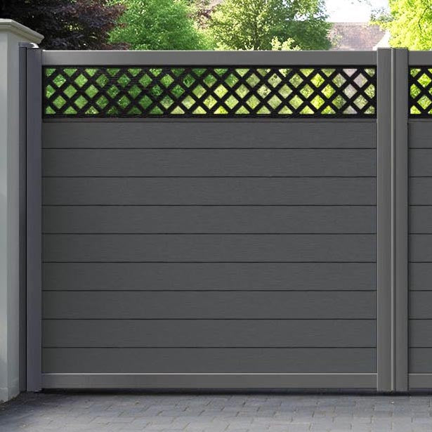 Fusion Hive Straight Top Driveway Gate - Dark Grey - Top Screen