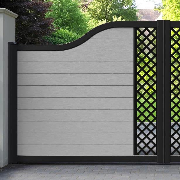 Fusion Hive Curved Top Driveway Gate - Light Grey - Middle Screen