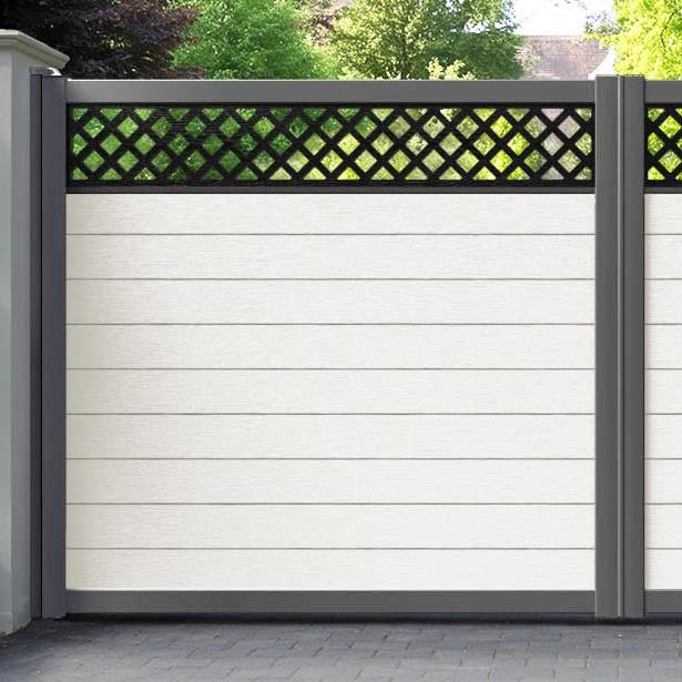 Fusion Hive Straight Top Driveway Gate - Light Stone - Top Screen
