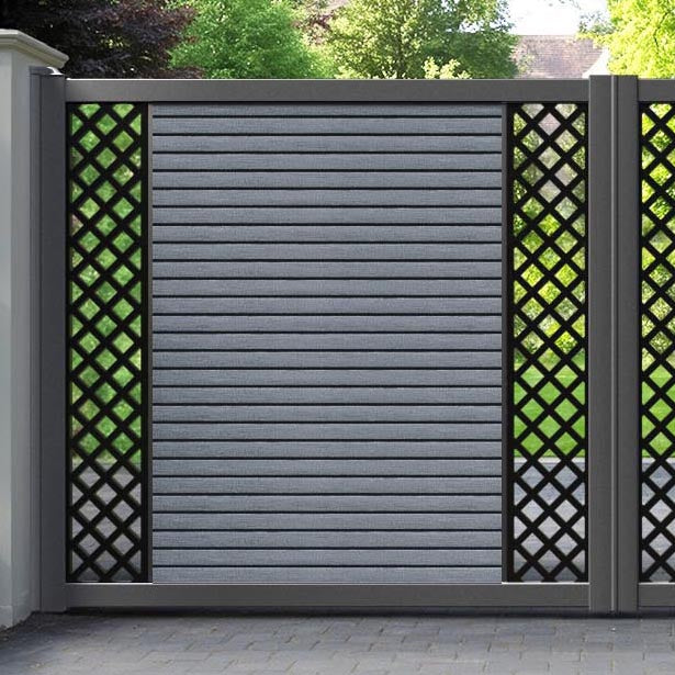 Hudson Hive Straight Top Driveway Gate - Anthracite - Middle & End Screen