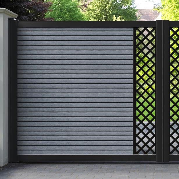 Hudson Hive Straight Top Driveway Gate - Anthracite - Middle Screen