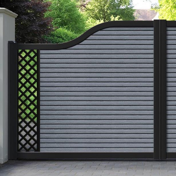 Hudson Hive Curved Top Driveway Gate - Anthracite - End Screen