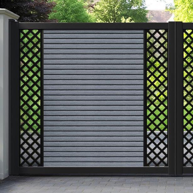 Hudson Hive Straight Top Driveway Gate - Anthracite - Middle & End Screen