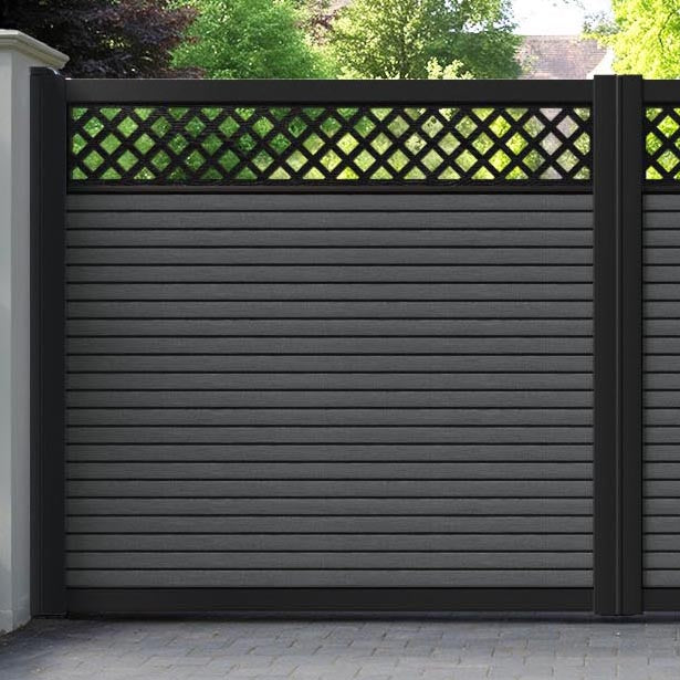 Hudson Hive Straight Top Driveway Gate - Dark Grey - Top Screen