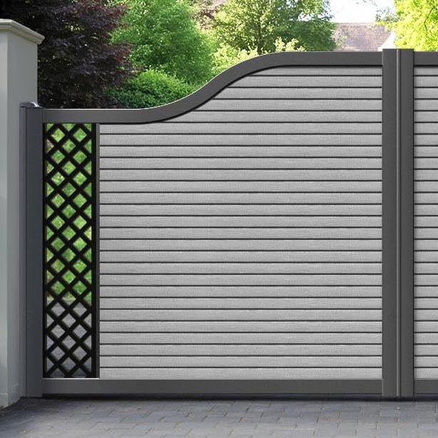 Hudson Hive Curved Top Driveway Gate - Light Grey - End Screen