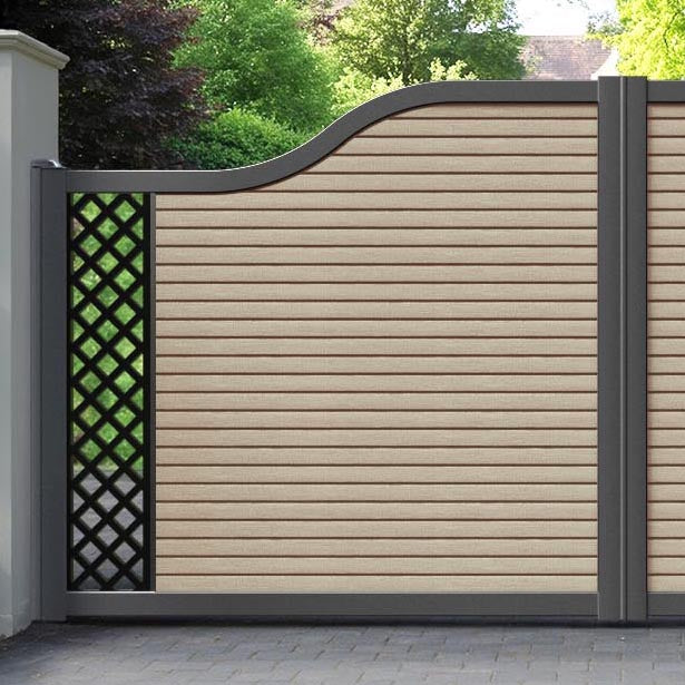 Hudson Hive Curved Top Driveway Gate - Light Oak- End Screen