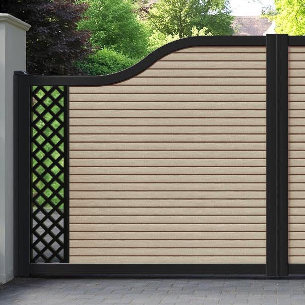 Hudson Hive Curved Top Driveway Gate - Light Oak- End Screen