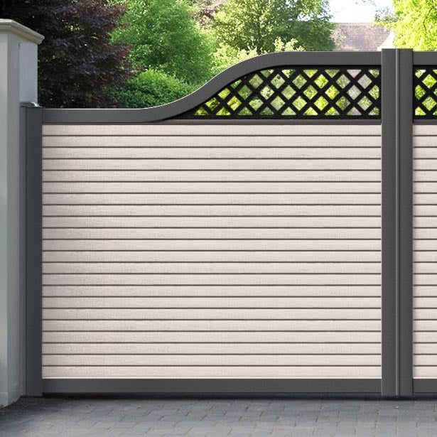 Hudson Hive Curved Top Driveway Gate - Mid Stone - Top Screen