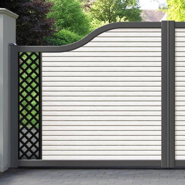 Hudson Hive Curved Top Driveway Gate - Light Stone - End Screen