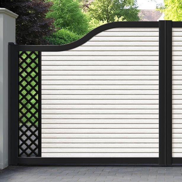 Hudson Hive Curved Top Driveway Gate - Light Stone - End Screen