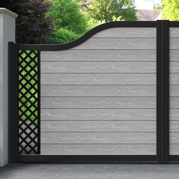 Classic Hive Curved Top Driveway Gate - Light Grey - End Screen