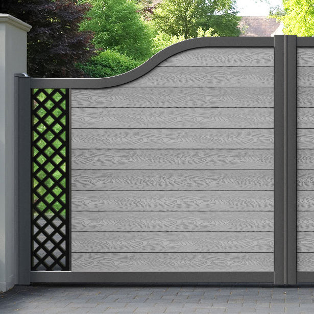Classic Hive Curved Top Driveway Gate - Light Grey - End Screen