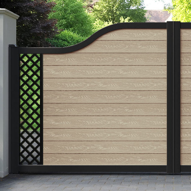 Classic Hive Curved Top Driveway Gate - Light Oak - End Screen