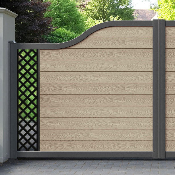 Classic Hive Curved Top Driveway Gate - Light Oak - End Screen