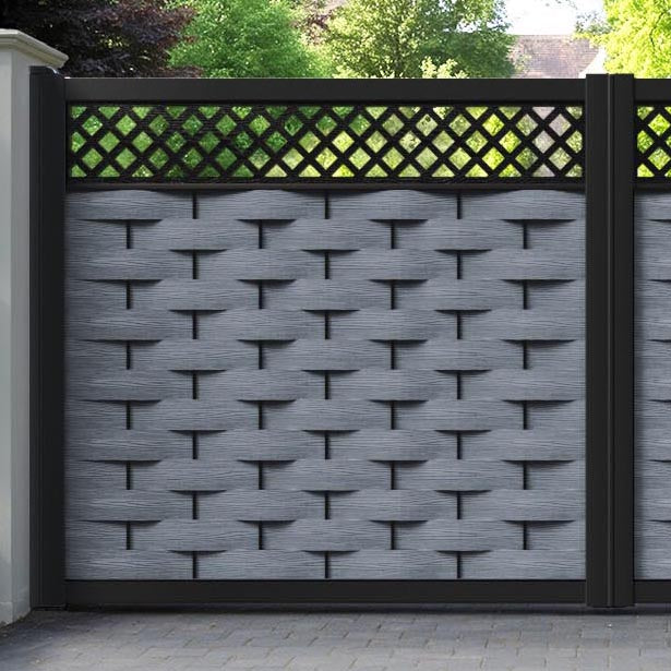 Ripple Hive Straight Top Driveway Gate - Anthracite - Top Screen