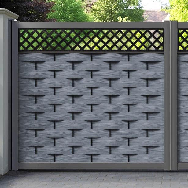 Ripple Hive Straight Top Driveway Gate - Anthracite - Top Screen