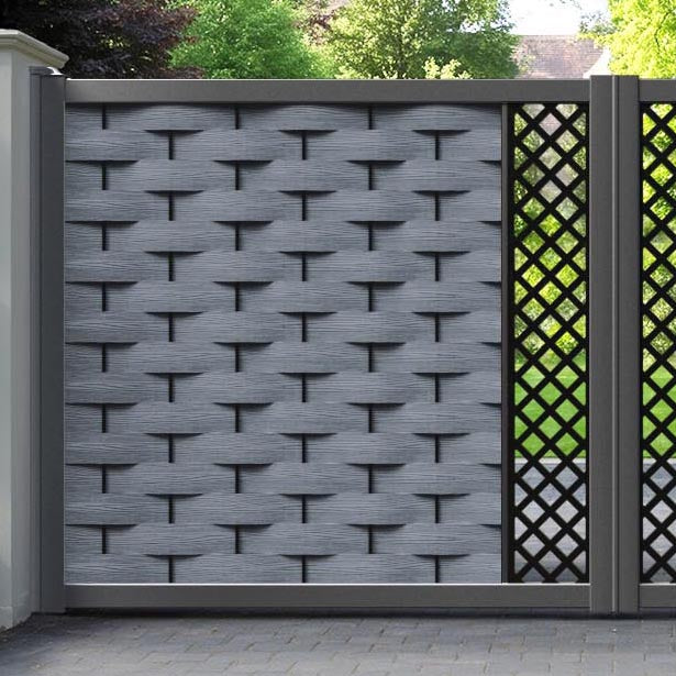 Ripple Hive Straight Top Driveway Gate - Anthracite - Middle Screen