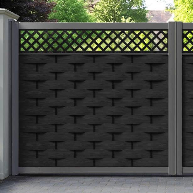 Ripple Hive Straight Top Driveway Gate - Black - Top Screen