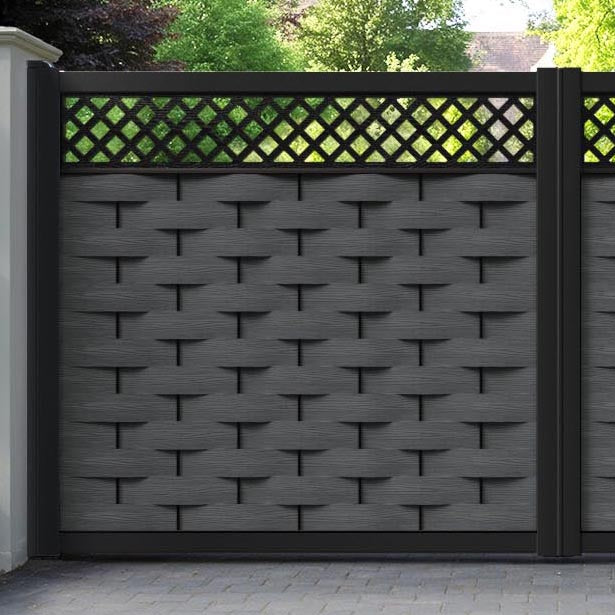 Ripple Hive Straight Top Driveway Gate - Dark Grey - Top Screen