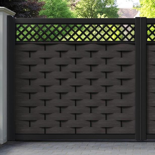 Ripple Hive Straight Top Driveway Gate - Dark Oak - Top Screen