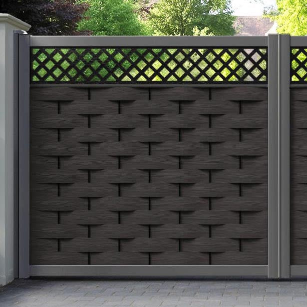 Ripple Hive Straight Top Driveway Gate - Dark Oak - Top Screen