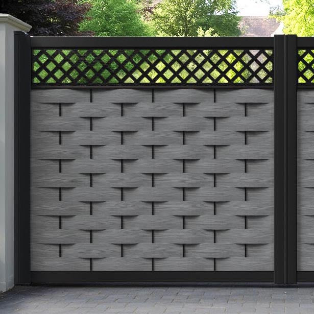 Ripple Hive Straight Top Driveway Gate - Mid Grey - Top Screen