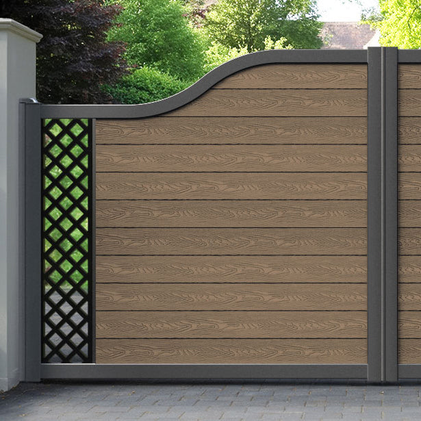 Classic Hive Curved Top Driveway Gate - Teak -  End Screen