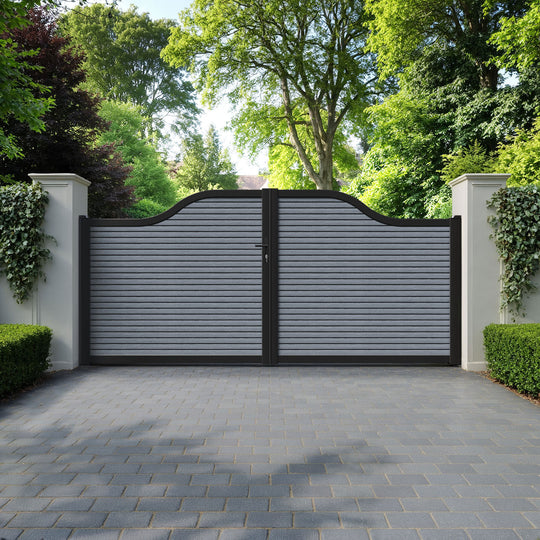Hudson Anthracite Curved Top Driveway Gate