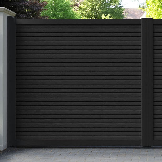Hudson Black Straight Top Driveway Gate