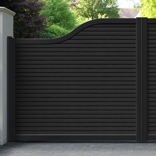 Hudson Black Curved Top Driveway Gate
