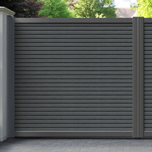 Hudson Dark Grey Straight Top Driveway Gate