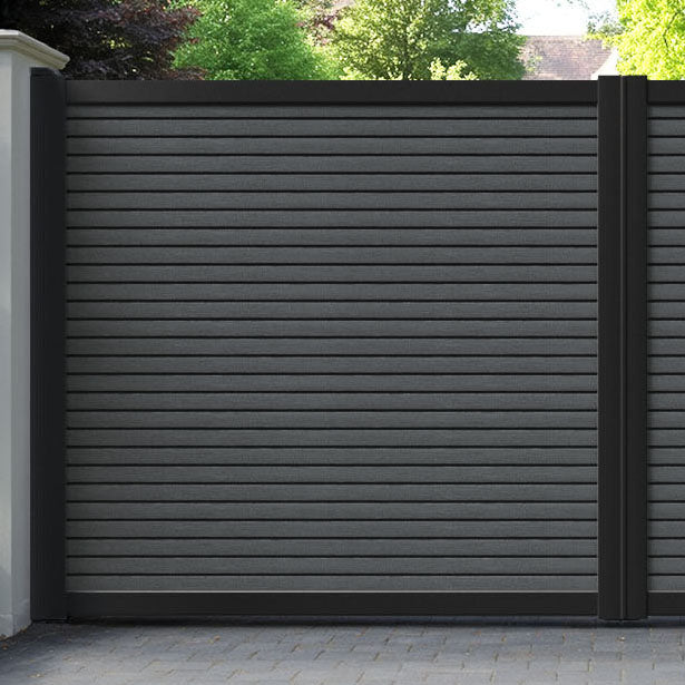 Hudson Dark Grey Straight Top Driveway Gate