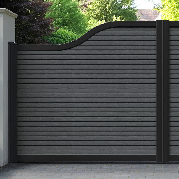 Hudson Dark Grey Curved Top Driveway Gate