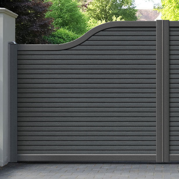 Hudson Dark Grey Curved Top Driveway Gate