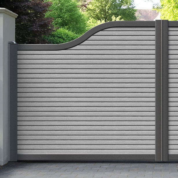 Hudson Light Grey Curved Top - Driveway Gate