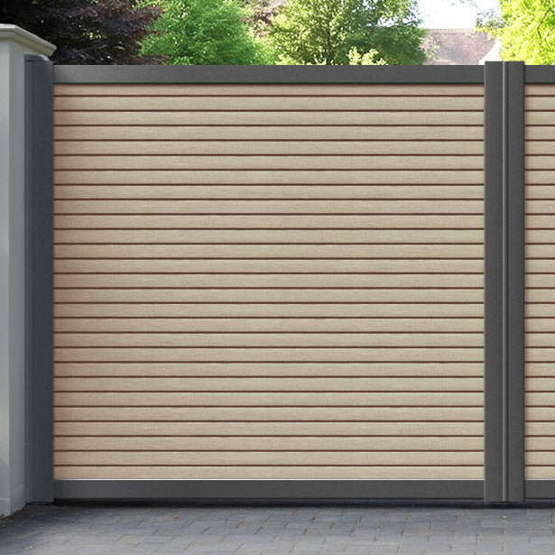Hudson Light Oak Straight Top Driveway Gate