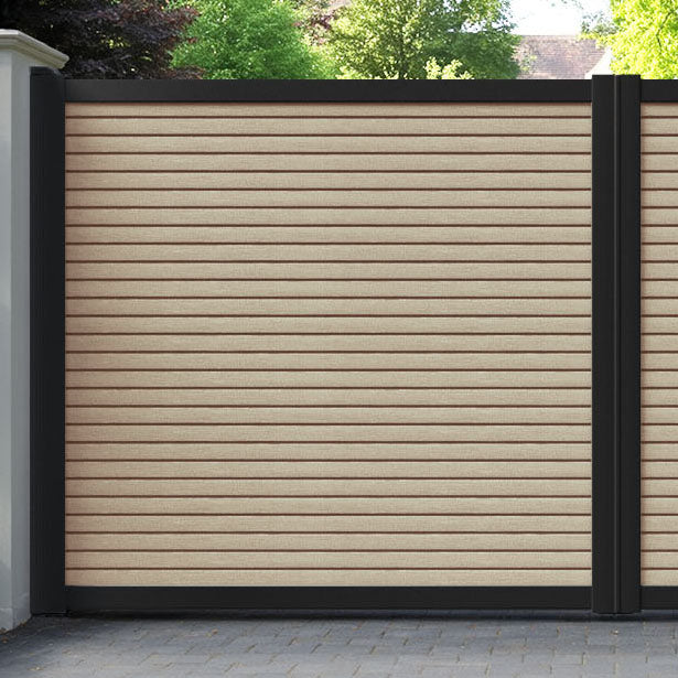 Hudson Light Oak Straight Top Driveway Gate