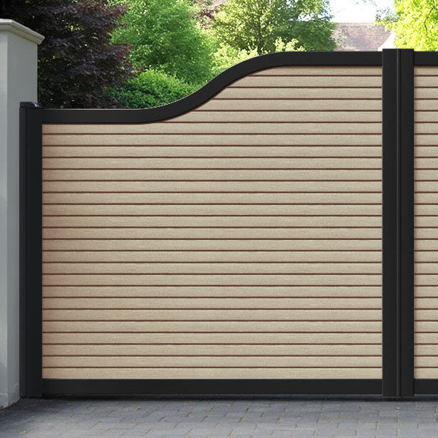 Hudson Light Oak Curved Top Driveway Gate