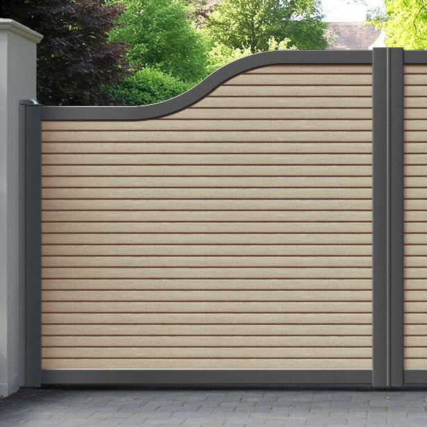 Hudson Light Oak Curved Top Driveway Gate
