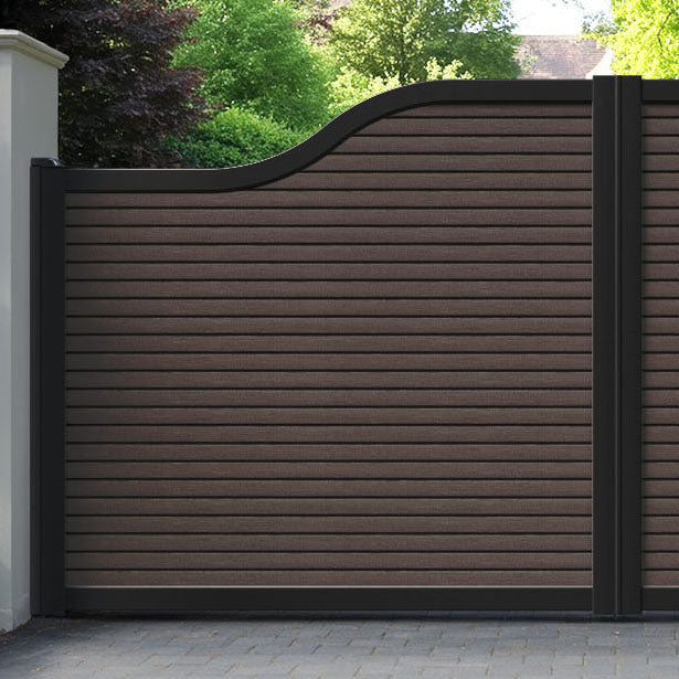 Hudson Mid Brown Curved Top Driveway Gate