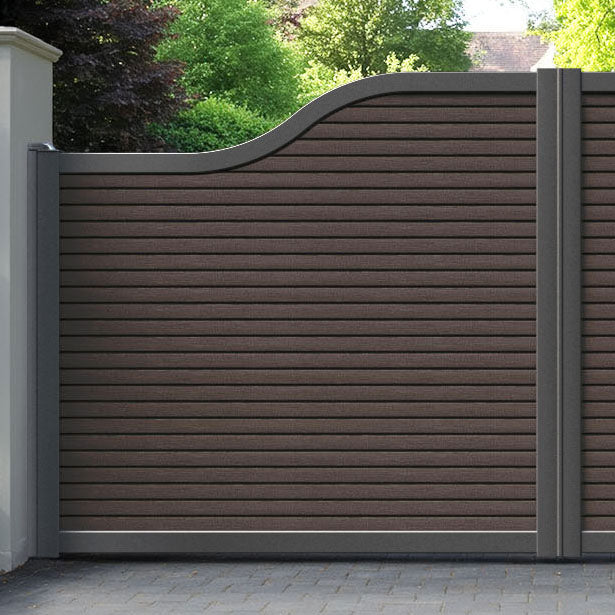 Hudson Mid Brown Curved Top Driveway Gate