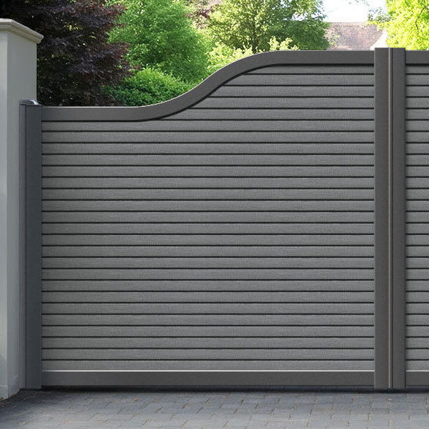 Hudson Mid Grey Curved Top Driveway Gate